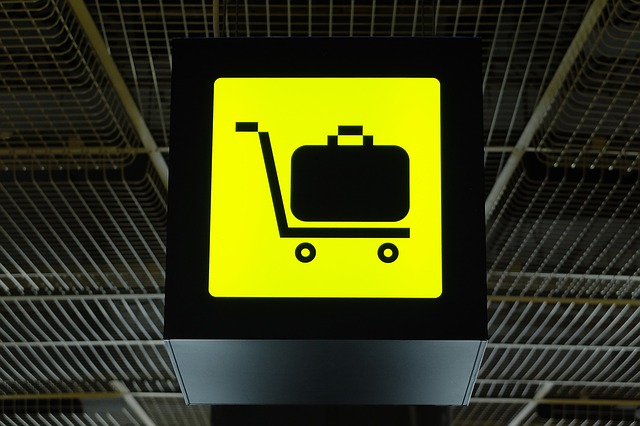 Luggage drop-off sign